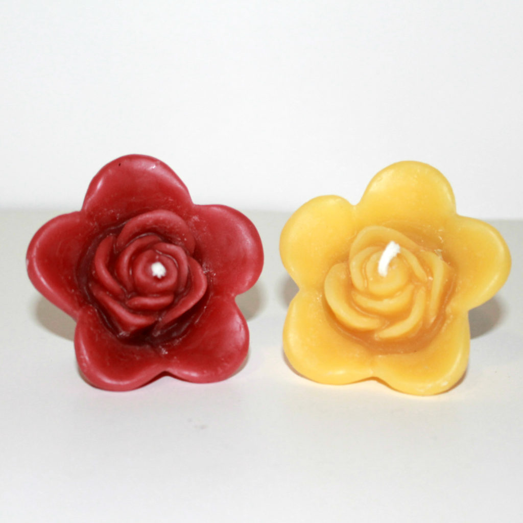 Floating Rose Candle Pure Beeswax Border Hills Honey